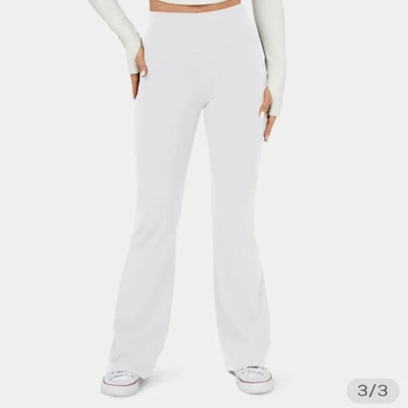 Halara Flare Leggings High Waist in White | Women's Medium Petite - Picture 1 of 6